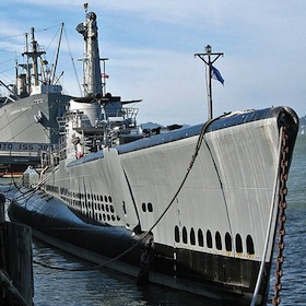The USS Pampanito moored at Fisherman's Wharf in San Francisco.