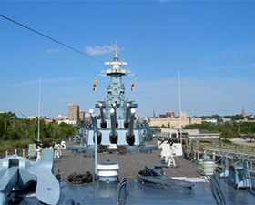 The USS North Carolina memorial in Wilmington.